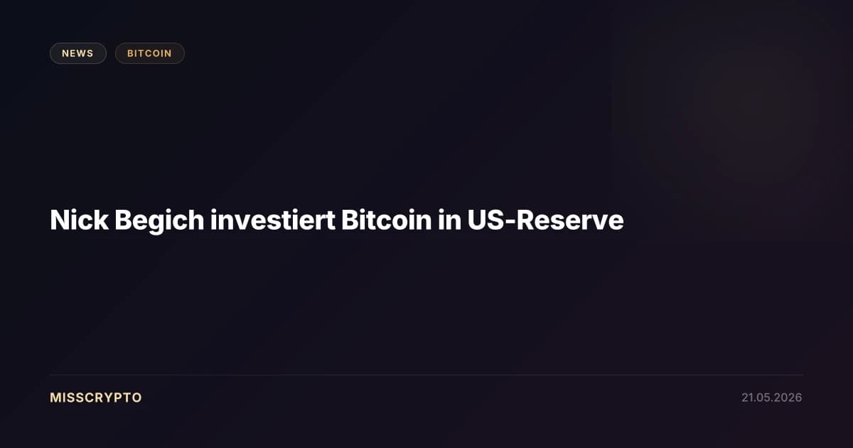 Nick Begich investiert Bitcoin in US-Reserve