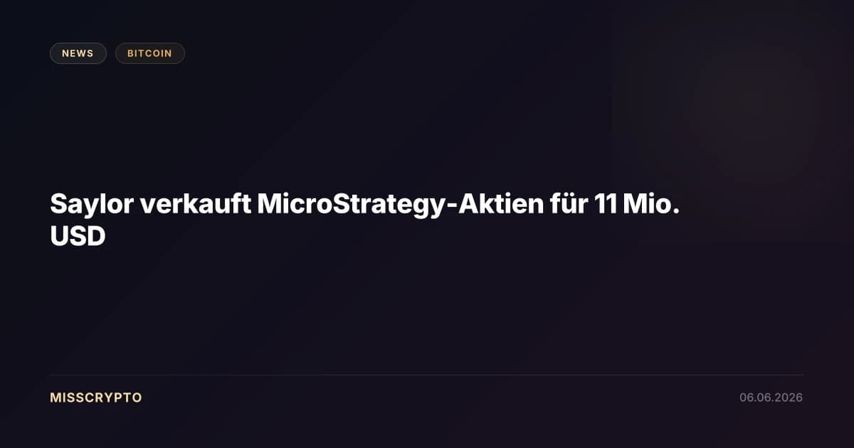 Saylor verkauft MicroStrategy-Aktien für 11 Mio. USD
