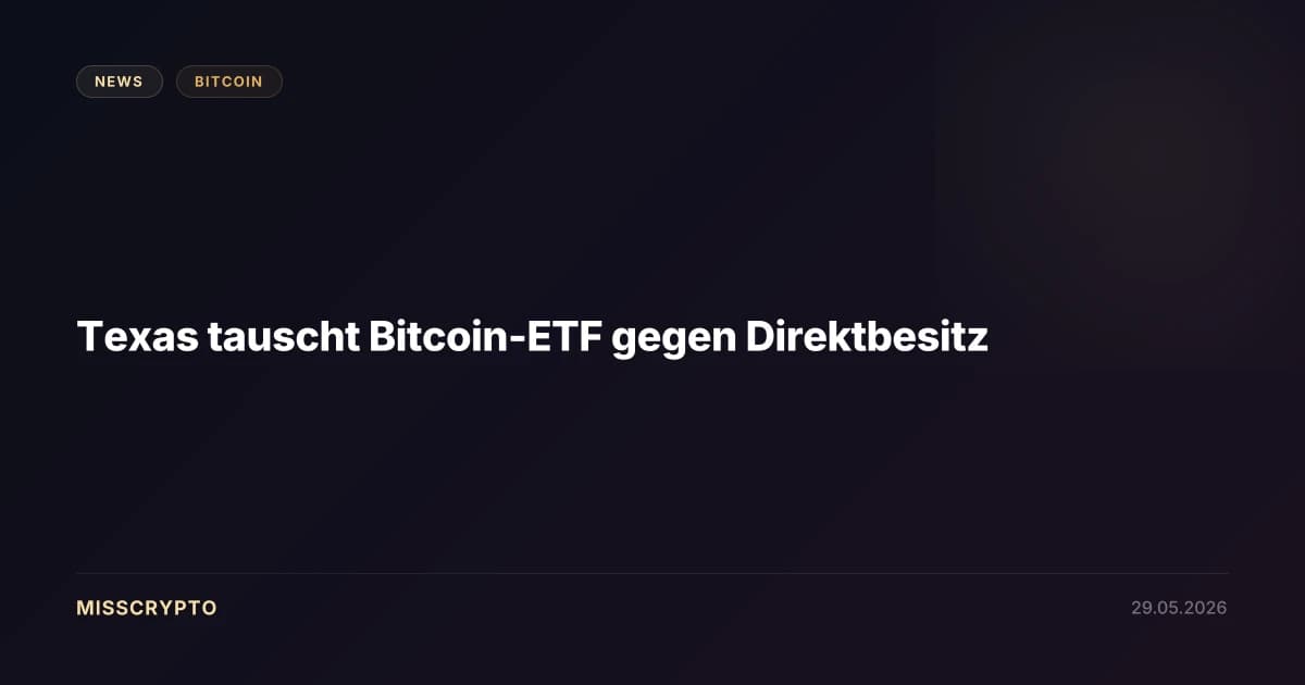 Texas tauscht Bitcoin-ETF gegen Direktbesitz