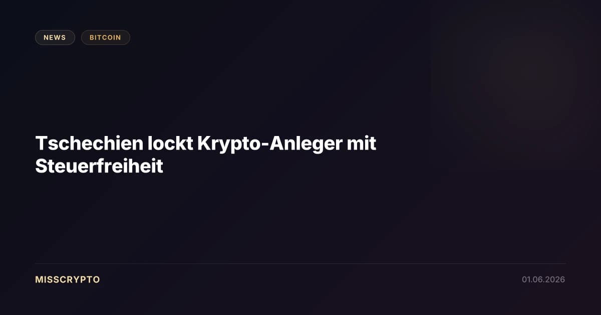 Tschechien lockt Krypto-Anleger mit Steuerfreiheit