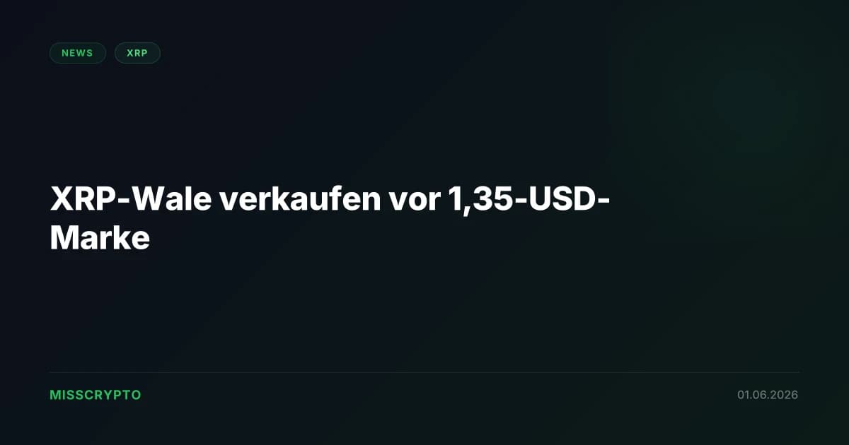 XRP-Wale verkaufen vor 1,35-USD-Marke